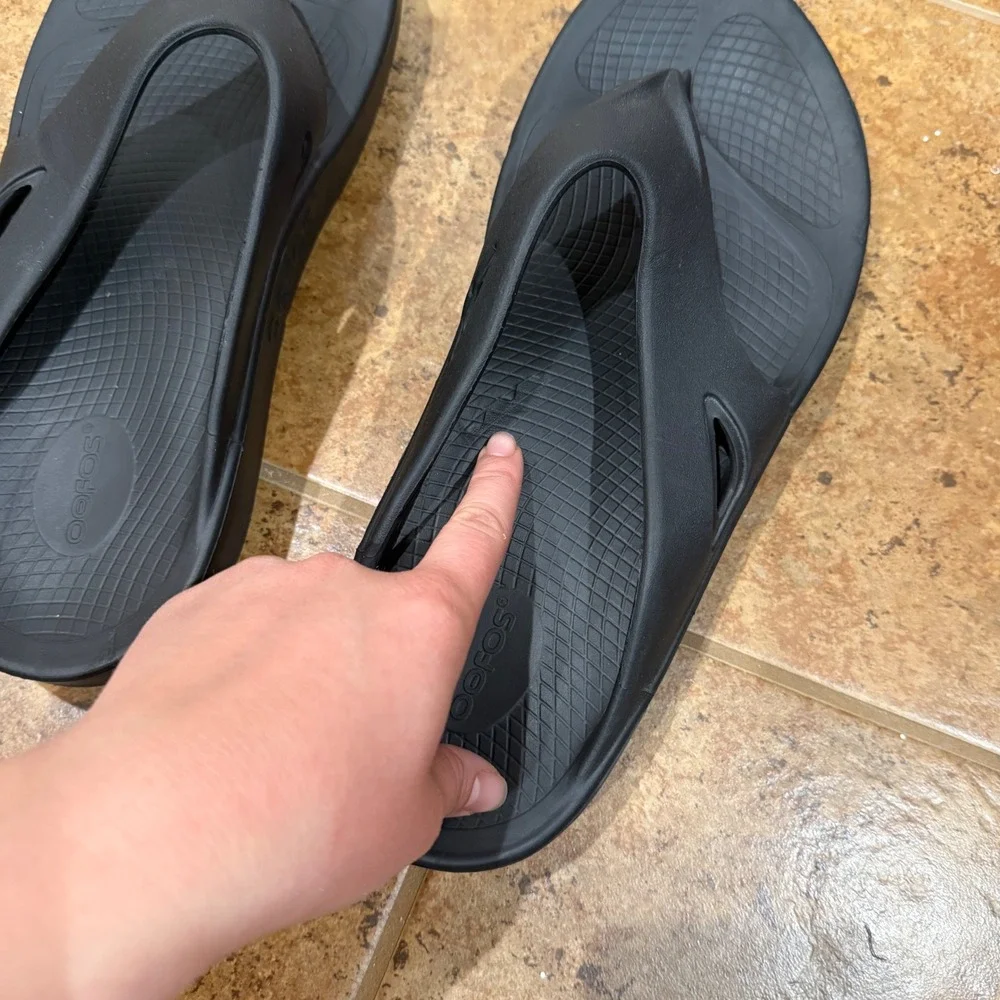OOFOS OOriginal Recovery Flip Flop Sandal Black Men‎ Sz 13 EU 46 Comfort Casual
